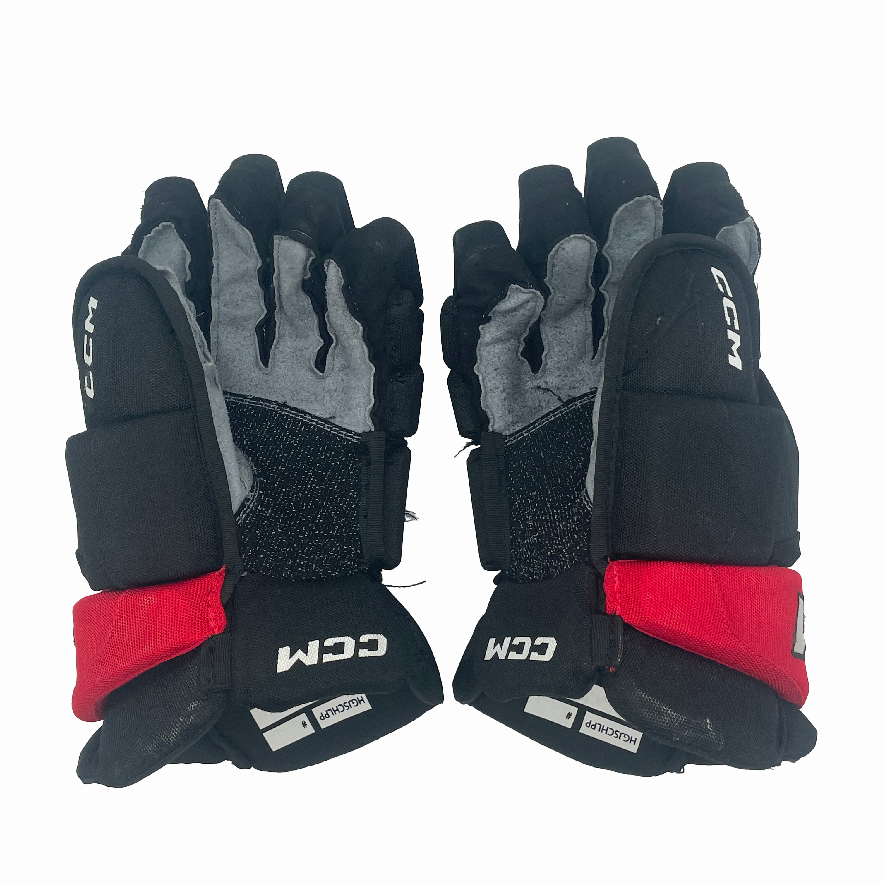 CCM HGJS - Gants WHL Pro Stock d'occasion (noir/rouge)